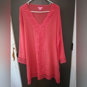 Bright coral cover up